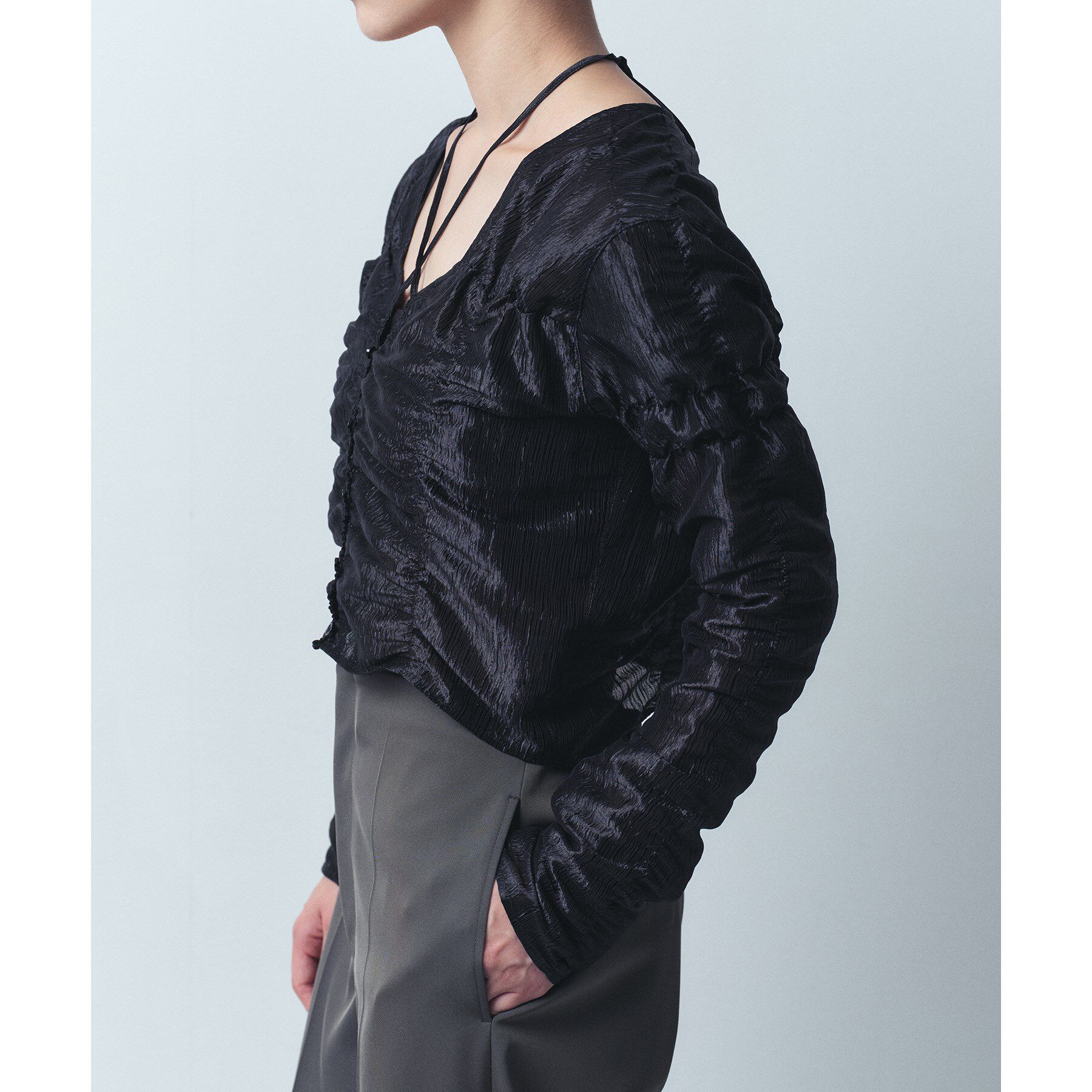 CODE A「gathered shiny blouse」|シャツ・ブラウス|