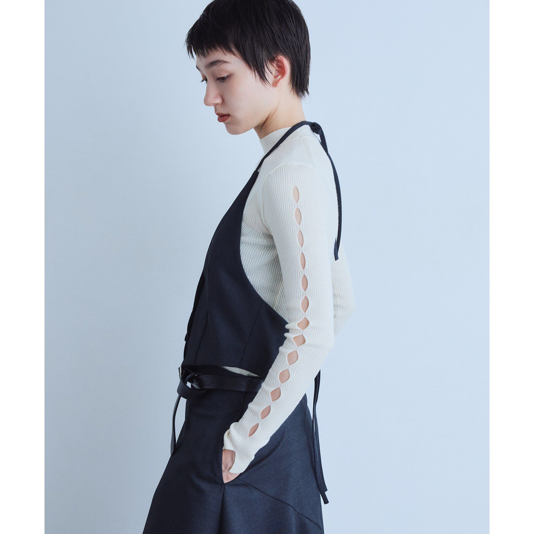 CODE A「back ribbon vest」|ベスト・ジレ|