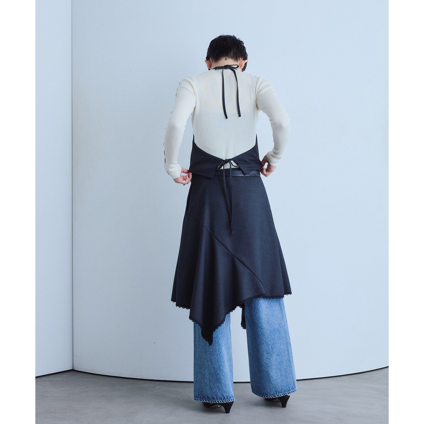 CODE A「back ribbon vest」|ベスト・ジレ|