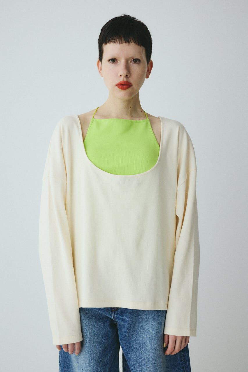 HeRIN.CYE「2Way over size cut tops」|Tシャツ・カットソー|O/WHT1