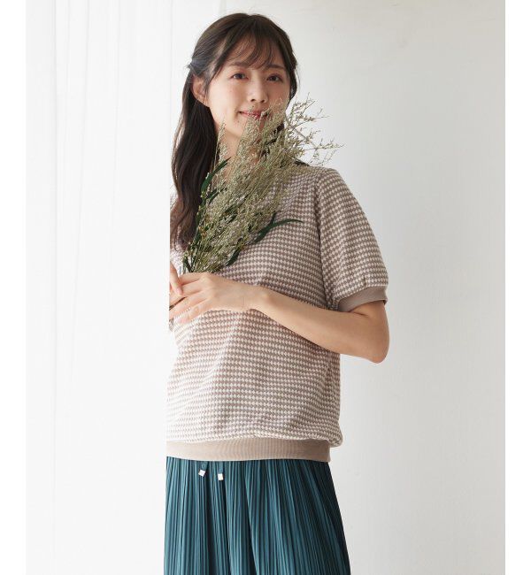 ikka「【雑誌 InRed 6月号掲載】ハニカム柄ジャガードカットソー」|Tシャツ・カットソー|