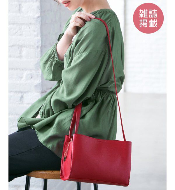 ikka「【雑誌InRed11月号掲載】GOKU楽PUミニショルダーバッグ【軽量】」|その他|レッド