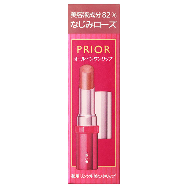  「プリオール 薬用 リンクル美つやリップ なじみローズ 本体 (3.5g)」|口元ケア|