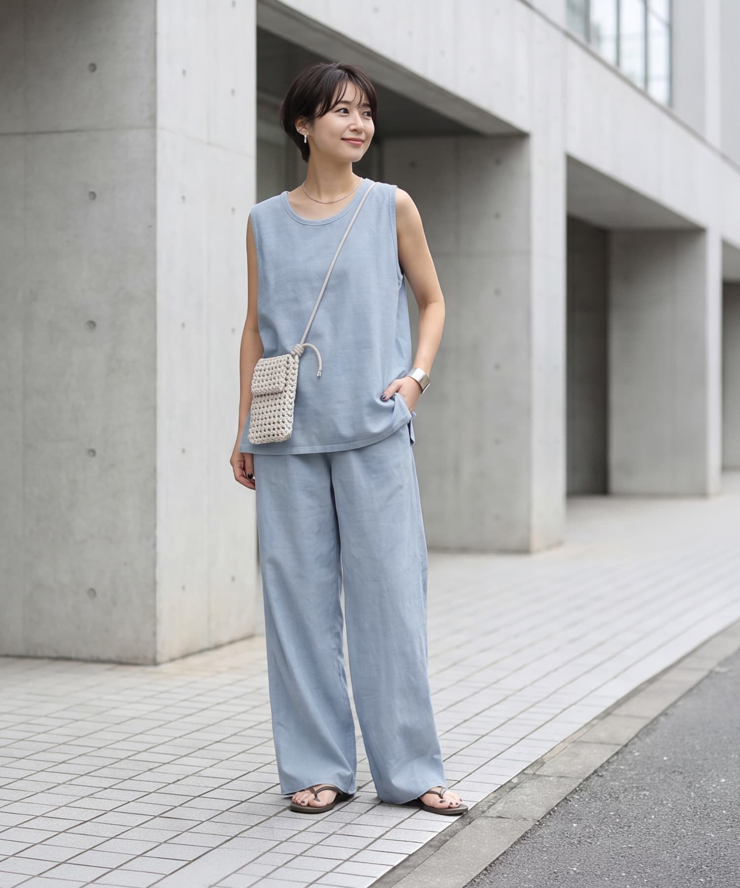 STYLE DELI「【セットアップ対応】綿100ピグメント加工ノースリトップ」|タンクトップ|