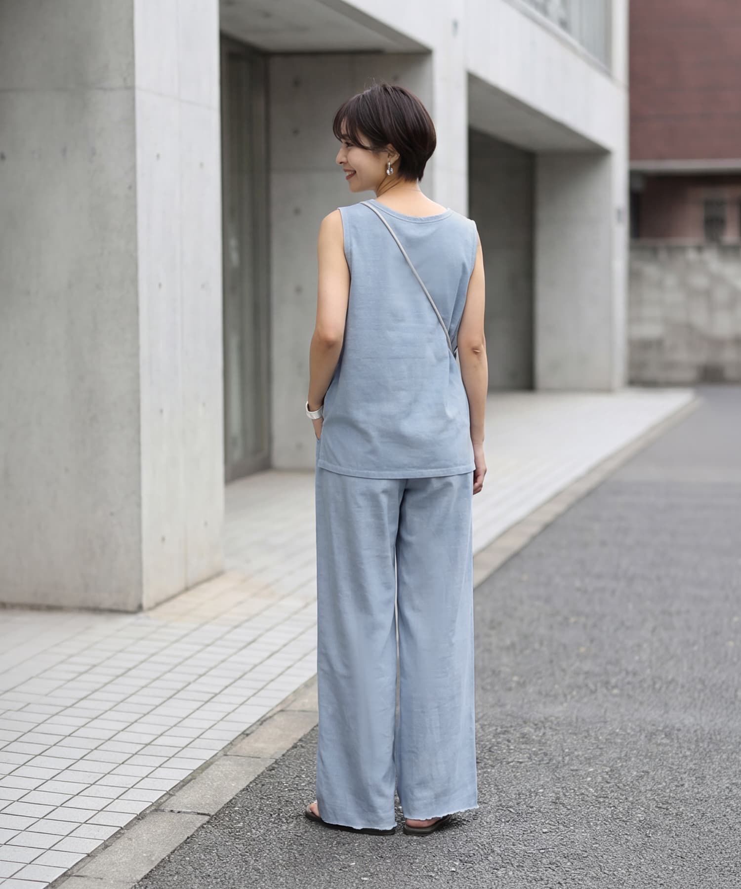 STYLE DELI「【セットアップ対応】綿100ピグメント加工ノースリトップ」|タンクトップ|