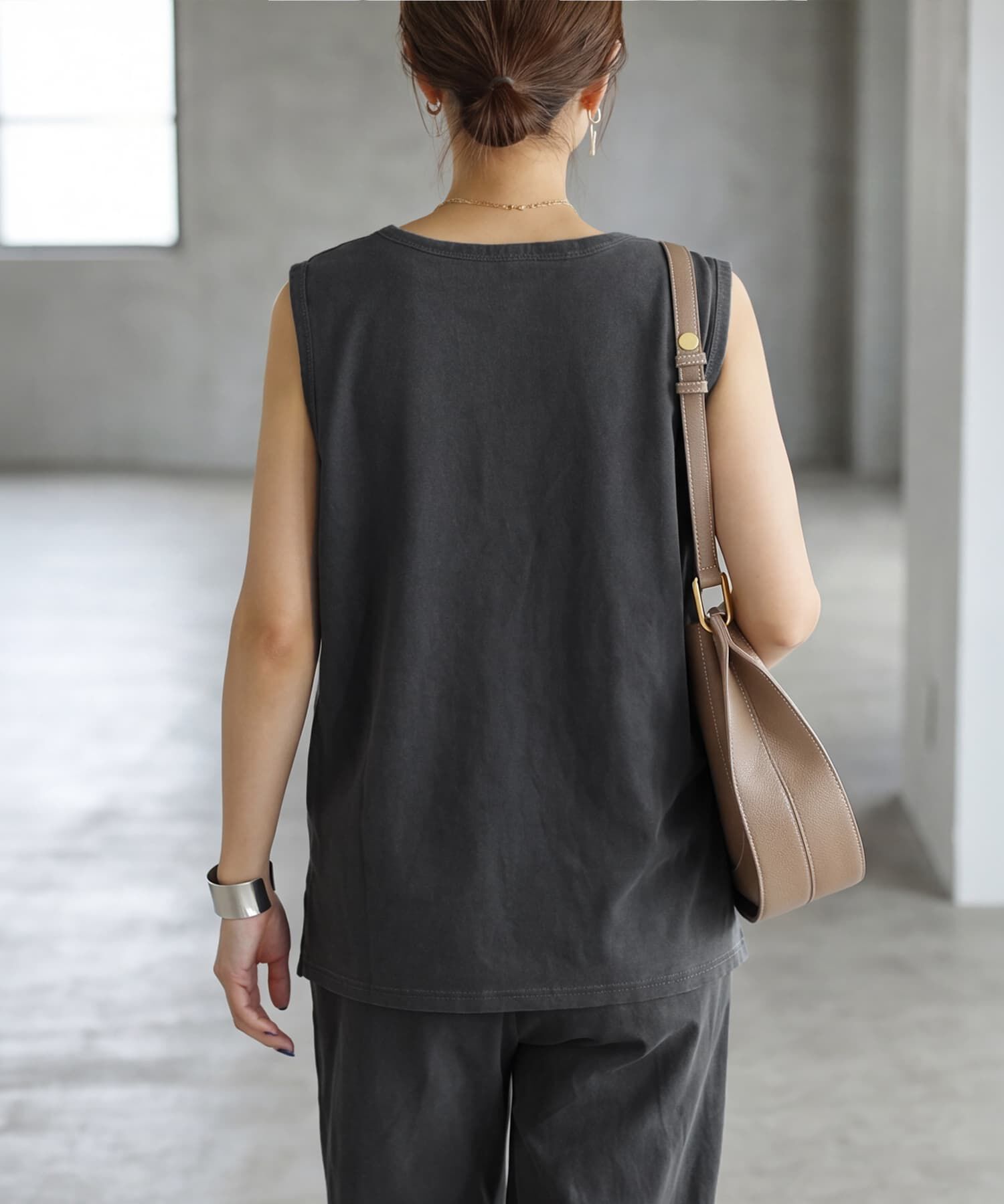 STYLE DELI「【セットアップ対応】綿100ピグメント加工ノースリトップ」|タンクトップ|