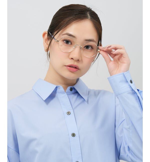  「[中顔面短縮みえメガネ]Zoff｜メガネ｜メタルフレーム 伊達・度付き｜FASHION METAL レンズ交換券付」|メガネ|ゴールド