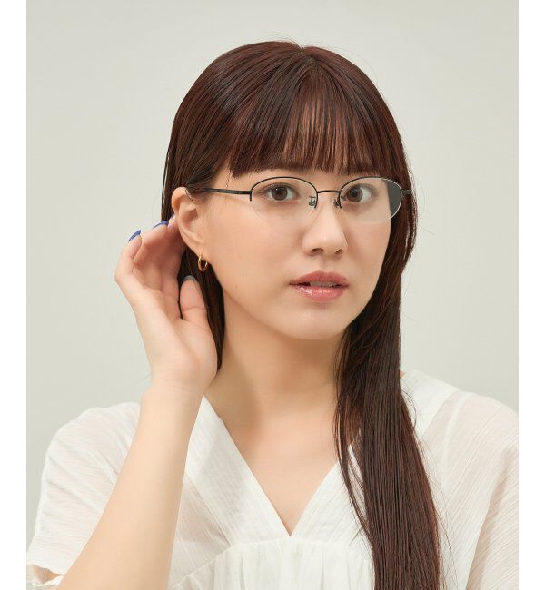  「オーバル型 メガネ 軽量 チタン｜大人可愛い｜伊達メガネ 度付きメガネ｜ビジネス レンズ交換券付」|メガネ|