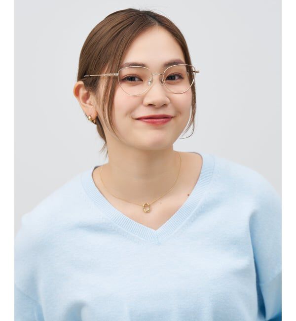  「フォックス キャッツアイ メガネ | メタルフレーム 眼鏡 伊達メガネ 度付き 度なし レンズ交換券付」|メガネ|