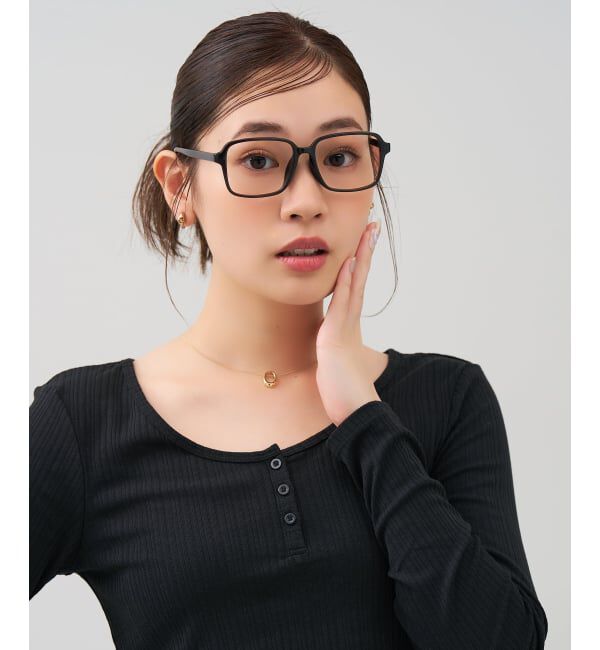  「 ウェリントン型 メガネ | 太縁フレーム 軽量 眼鏡 伊達めがね 度付き メンズ FASHION レンズ交換券付」|メガネ|ブラウン1