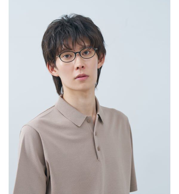  「FASHION オーバル型 メガネ | コンビネーションフレーム 軽量 メタル 読書 ビジネス レンズ交換券付」|メガネ|