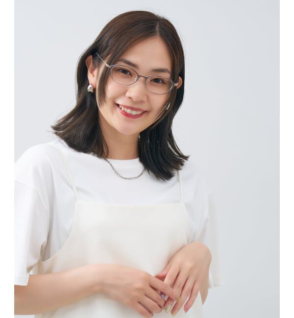  「FASHION オーバル型 メガネ | コンビネーションフレーム 軽量 メタル 読書 ビジネス レンズ交換券付」|メガネ|