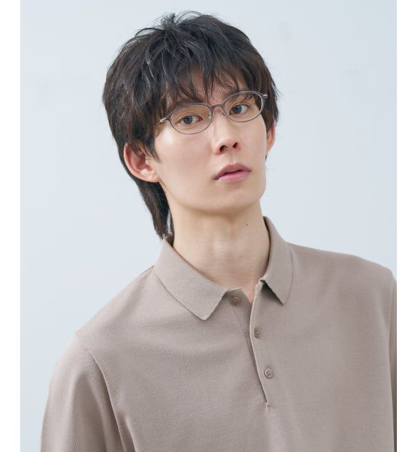  「FASHION オーバル型 メガネ | コンビネーションフレーム 軽量 メタル 読書 ビジネス レンズ交換券付」|メガネ|