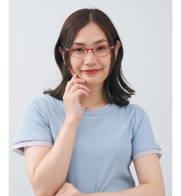  「FASHION オーバル型 メガネ | コンビネーションフレーム 軽量 メタル 読書 ビジネス レンズ交換券付」|メガネ|
