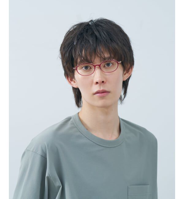  「FASHION オーバル型 メガネ | コンビネーションフレーム 軽量 メタル 読書 ビジネス レンズ交換券付」|メガネ|