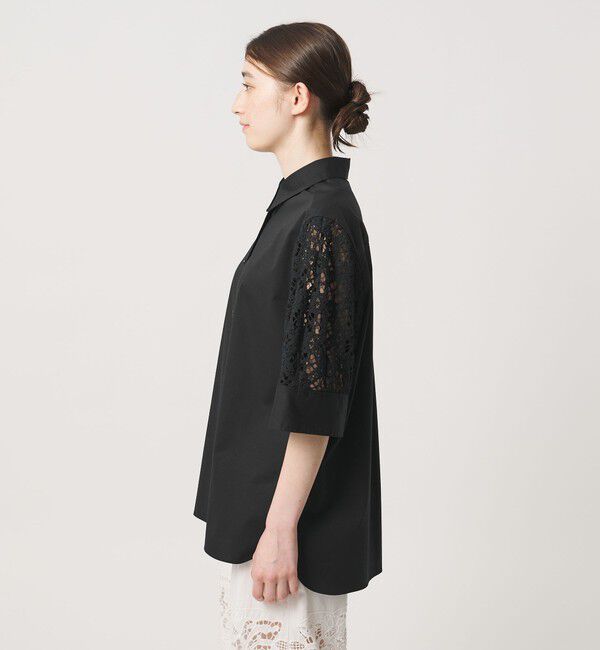 UNITED ARROWS「ラッセルレース コンビ シャツ ‐ウォッシャブル‐」|シャツ・ブラウス|