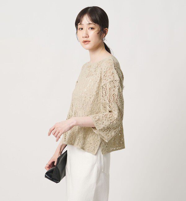 UNITED ARROWS「スパンコール エンブロイダリー プルオーバー ニット ‐ウォッシャブル‐」|ニット・セーター|