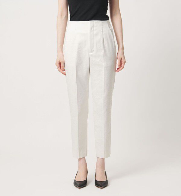 UNITED ARROWS「シャイニー スリム パンツ OFF WHITE ‐ストレッチ ウォッシャブル‐」|スラックス|