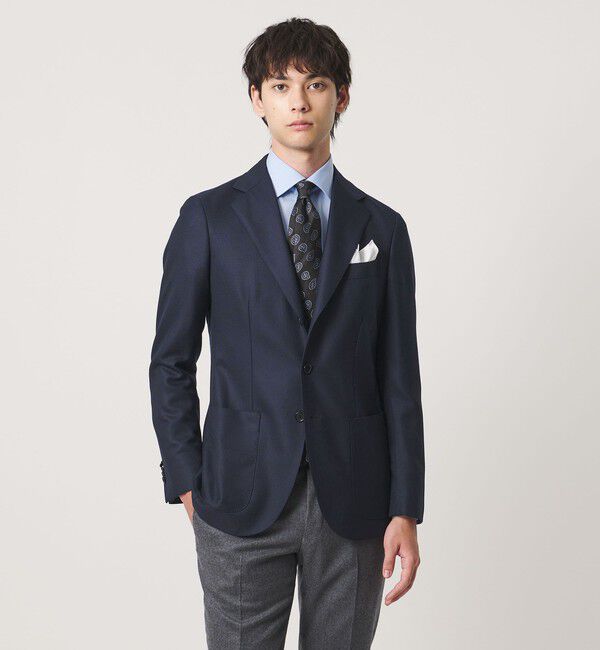UNITED ARROWS「タスマニアウール ホップサック シングル 3ボタン テーラードジャケット S―MODEL」|テーラードジャケット|NAVY