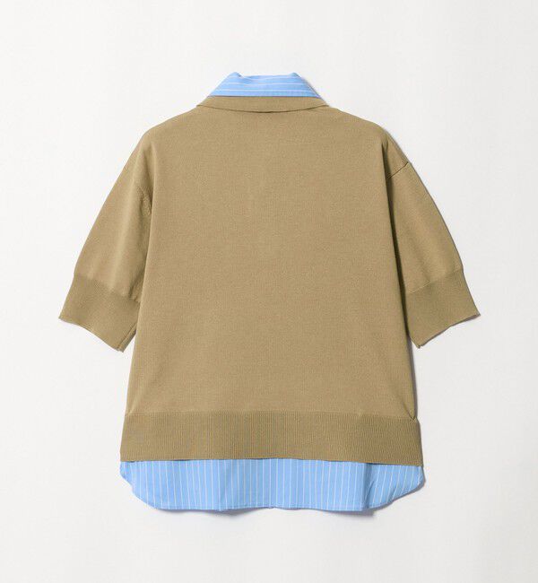 UNITED ARROWS green label relaxing「2WAY スキッパー シャツ プルオーバー ニット 5分袖 」|ニット・セーター|