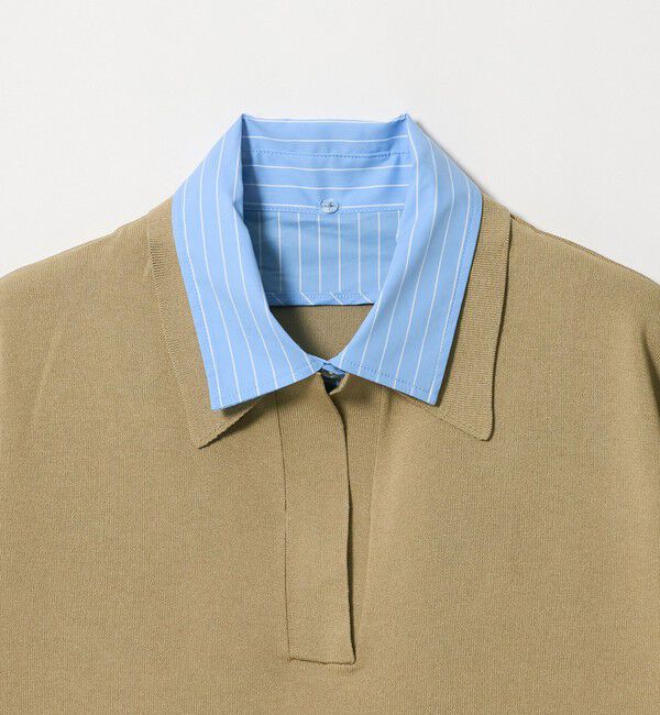 UNITED ARROWS green label relaxing「2WAY スキッパー シャツ プルオーバー ニット 5分袖 」|ニット・セーター|