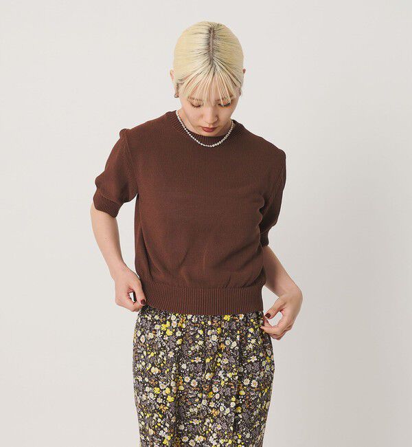 BEAUTY&YOUTH UNITED ARROWS「コイルニット ショートスリーブ プルオーバー ウォッシャブル」|ニット・セーター|