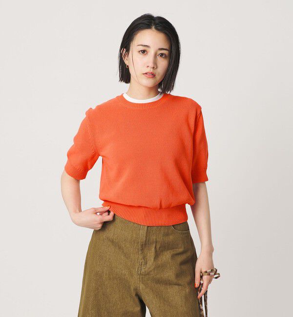 BEAUTY&YOUTH UNITED ARROWS「コイルニット ショートスリーブ プルオーバー ウォッシャブル」|ニット・セーター|ORANGE