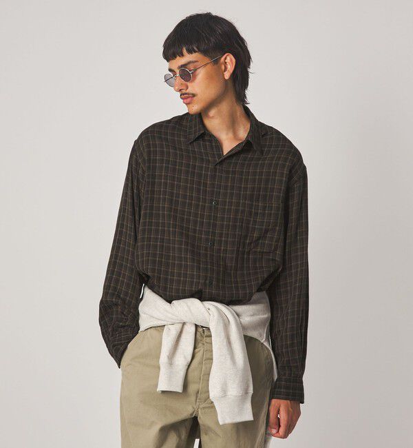 STEVEN ALAN「＜Steven Alan＞ CC ガーゼ マドラスチェック レギュラーカラー シャツ LOOSE」|シャツ・ブラウス|
