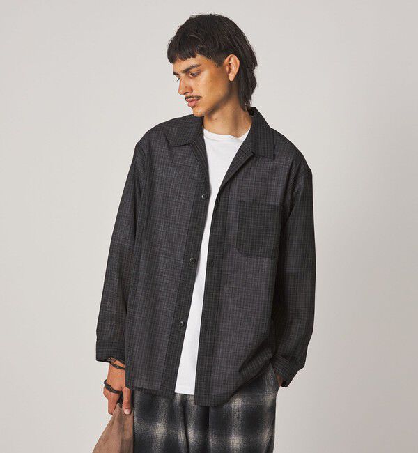STEVEN ALAN「＜Steven Alan＞ ウール チェック オープンカラー オーバー シャツ」|シャツ・ブラウス|