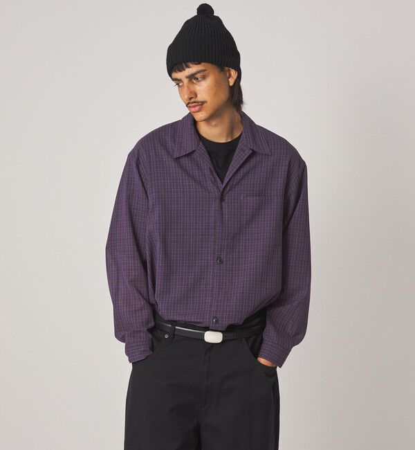 STEVEN ALAN「＜Steven Alan＞ ウール チェック オープンカラー オーバー シャツ」|シャツ・ブラウス|