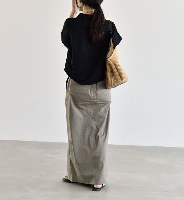 quaranciel「quaranciel:〈接触冷感/洗濯機可能〉天竺 フレンチスリーブ シャツ カットソー」|Tシャツ・カットソー|