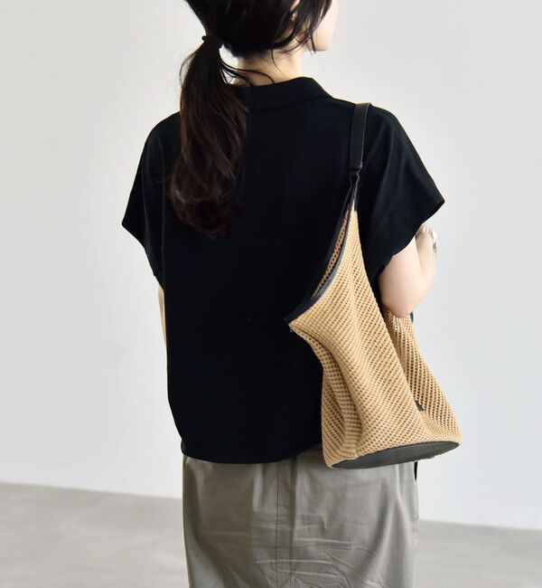 quaranciel「quaranciel:〈接触冷感/洗濯機可能〉天竺 フレンチスリーブ シャツ カットソー」|Tシャツ・カットソー|
