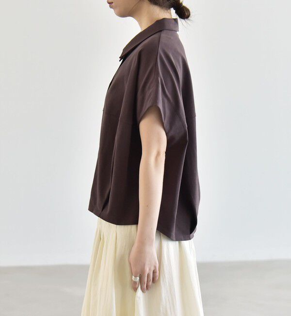 quaranciel「quaranciel:〈接触冷感/洗濯機可能〉天竺 フレンチスリーブ シャツ カットソー」|Tシャツ・カットソー|