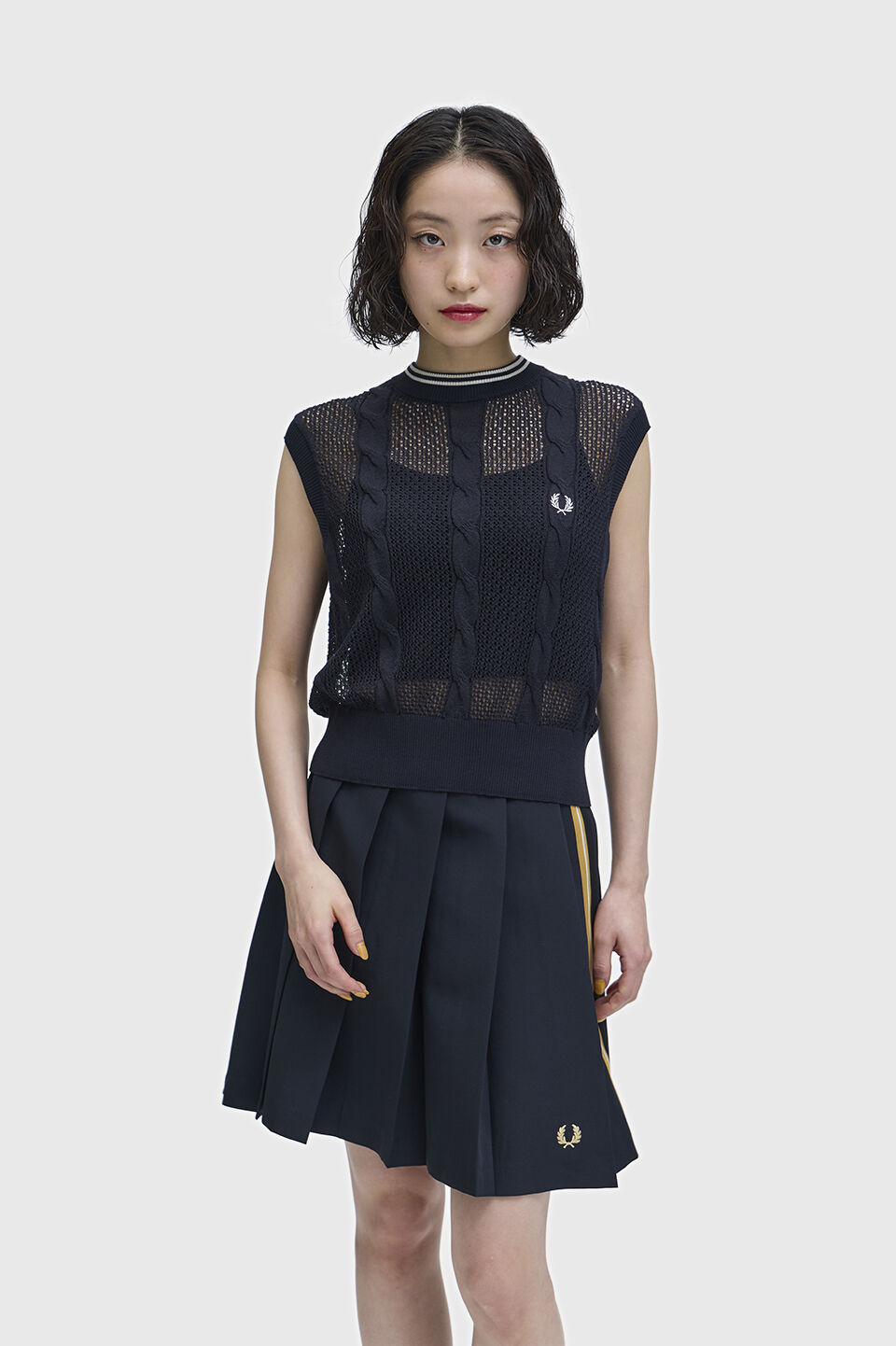 FRED PERRY 「Mesh Cable Knit Tank／メッシュケーブルニットタンクトップ」|その他|