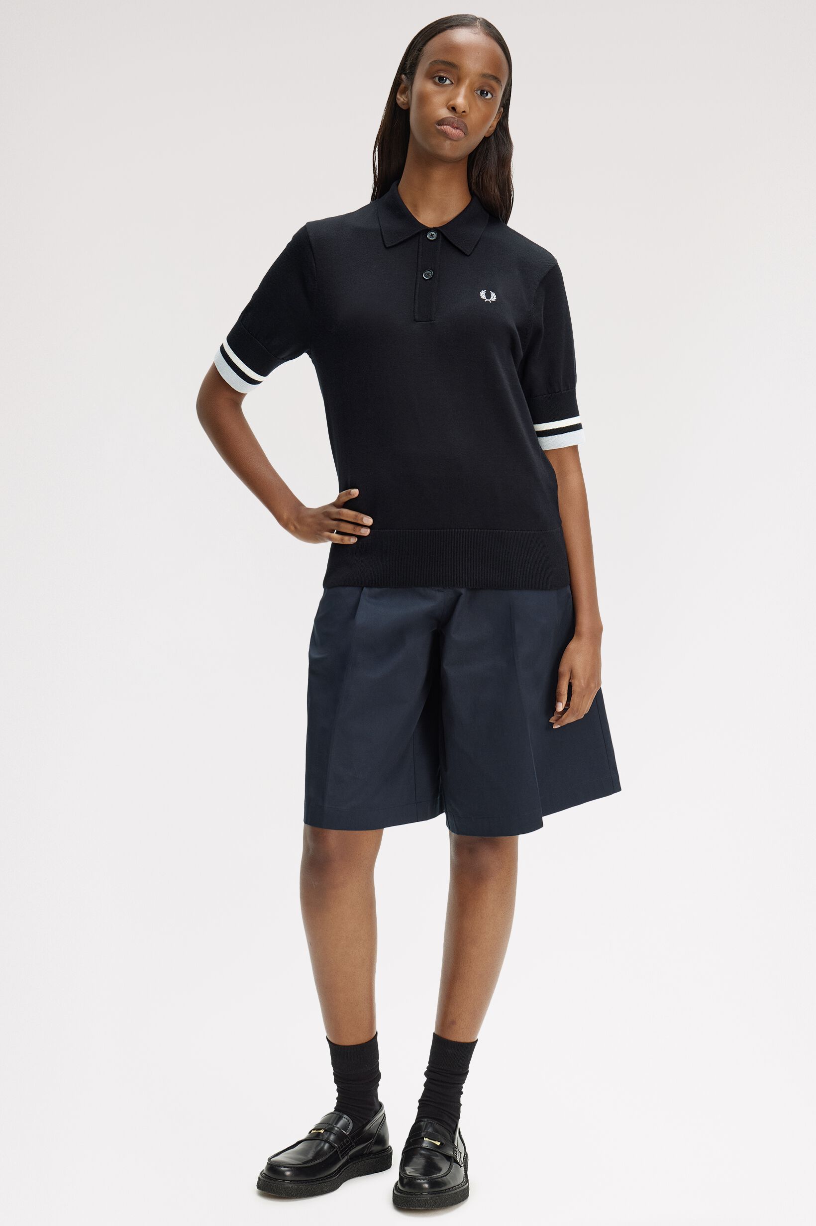 FRED PERRY 「Bold Tipped Knitted Shirt／ボールドティップラインニットポロシャツ」|ポロシャツ|