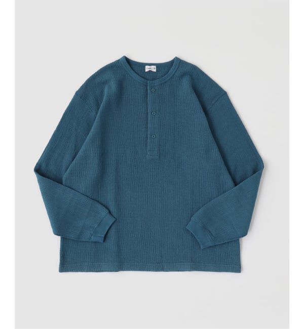 J.S.Homestead「J.S.Homestead / レノ メッシュ ファブリック ヘンリー ネック ロンT」|Tシャツ・カットソー|グリーン B