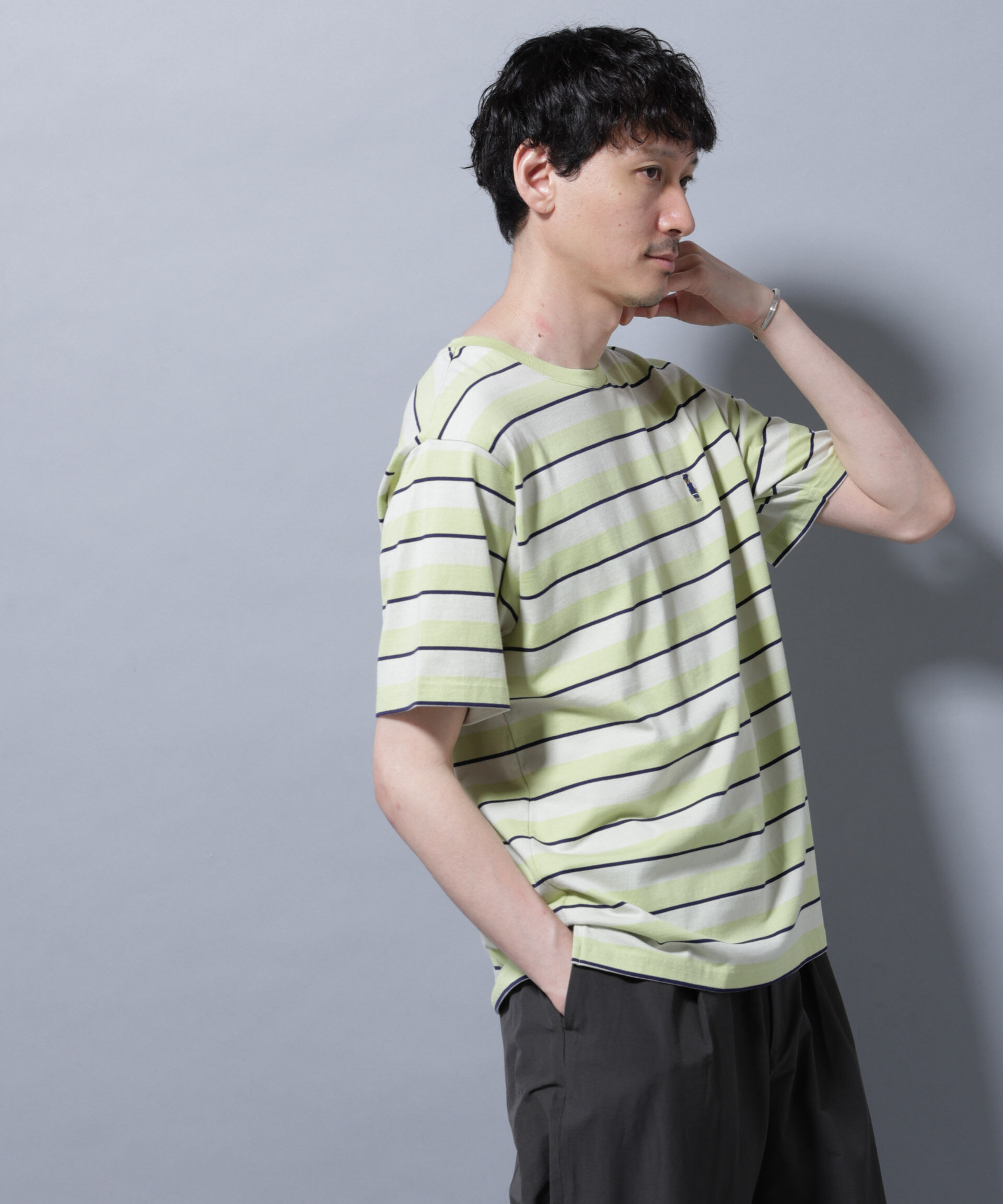 NANO universe「ナノベアボーダーTシャツ 半袖」|Tシャツ・カットソー|