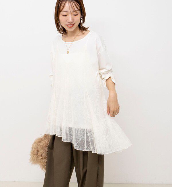 NOLLEY'S「【WEB限定】ウォッシャブルアシメレースキャミ」|キャミソール|