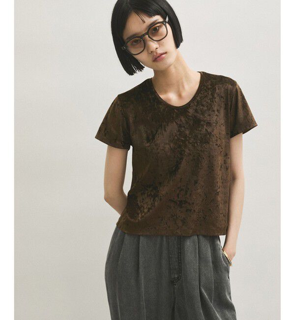 ADAM ET ROPE'「クラッシュベロアTシャツ」|Tシャツ・カットソー|