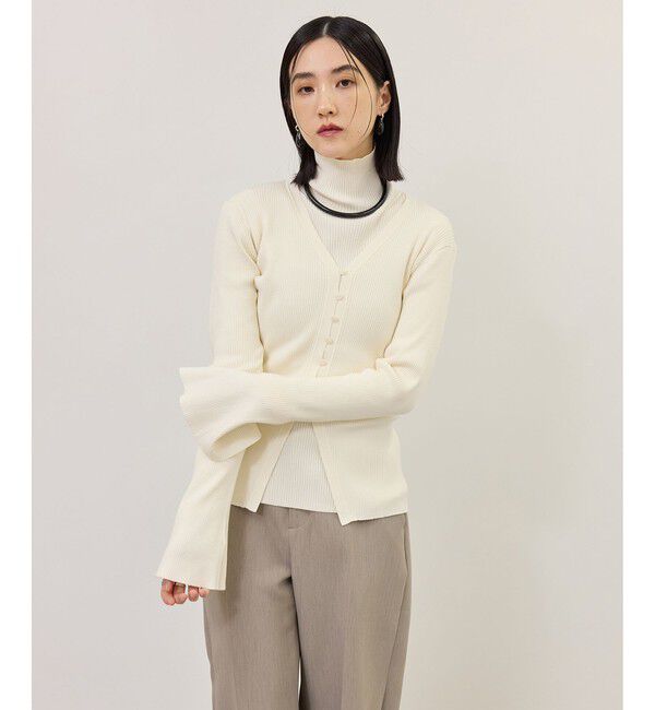 ADAM ET ROPE'「【WEB限定】・【定番】エコベロVネックカーディガン」|カーディガン|