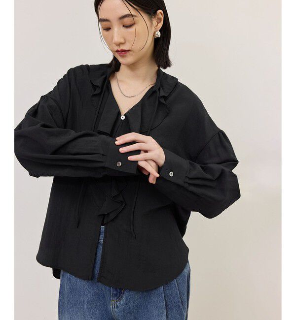 ADAM ET ROPE'「【WEB限定】ラッフルブラウス」|シャツ・ブラウス|