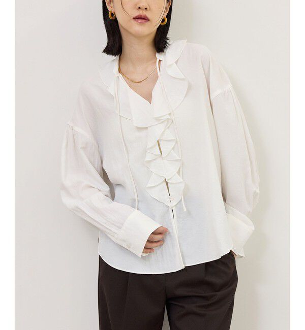 ADAM ET ROPE'「【WEB限定】ラッフルブラウス」|シャツ・ブラウス|