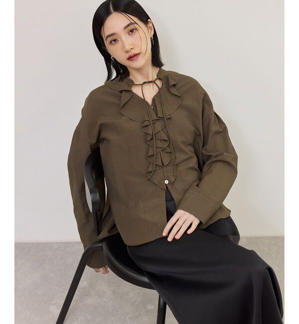 ADAM ET ROPE'「【WEB限定】ラッフルブラウス」|シャツ・ブラウス|