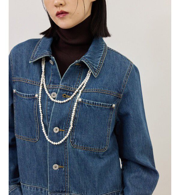 ADAM ET ROPE'「【WEB限定】デニムシャツロングワンピース」|ワンピース|