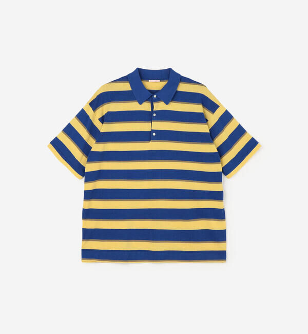 「RYE TENDER | コットン 半袖ポロシャツ MEN」|ニット・セーター|BLUE系1