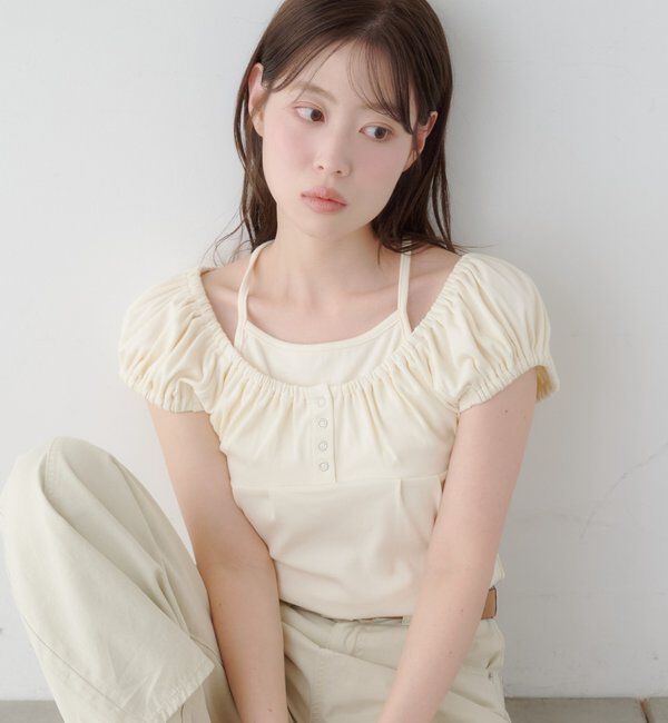  「【2WAY/二の腕カバー】ホルターコンパクトtee」|Tシャツ・カットソー|