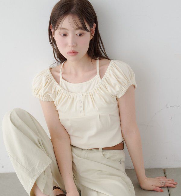  「【2WAY/二の腕カバー】ホルターコンパクトtee」|Tシャツ・カットソー|