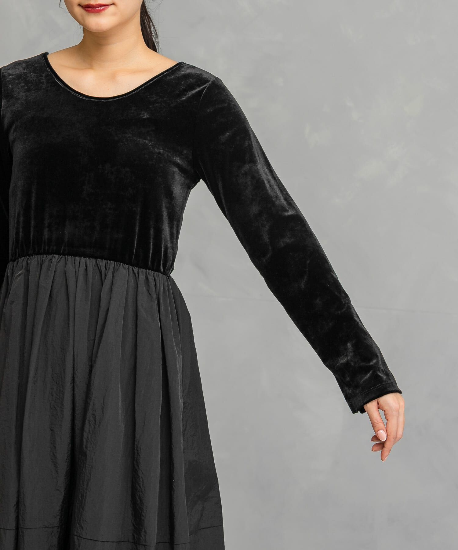 URBAN RESEARCH ROSSO「『WEB限定』ベロアドッキングワンピース」|ワンピース|
