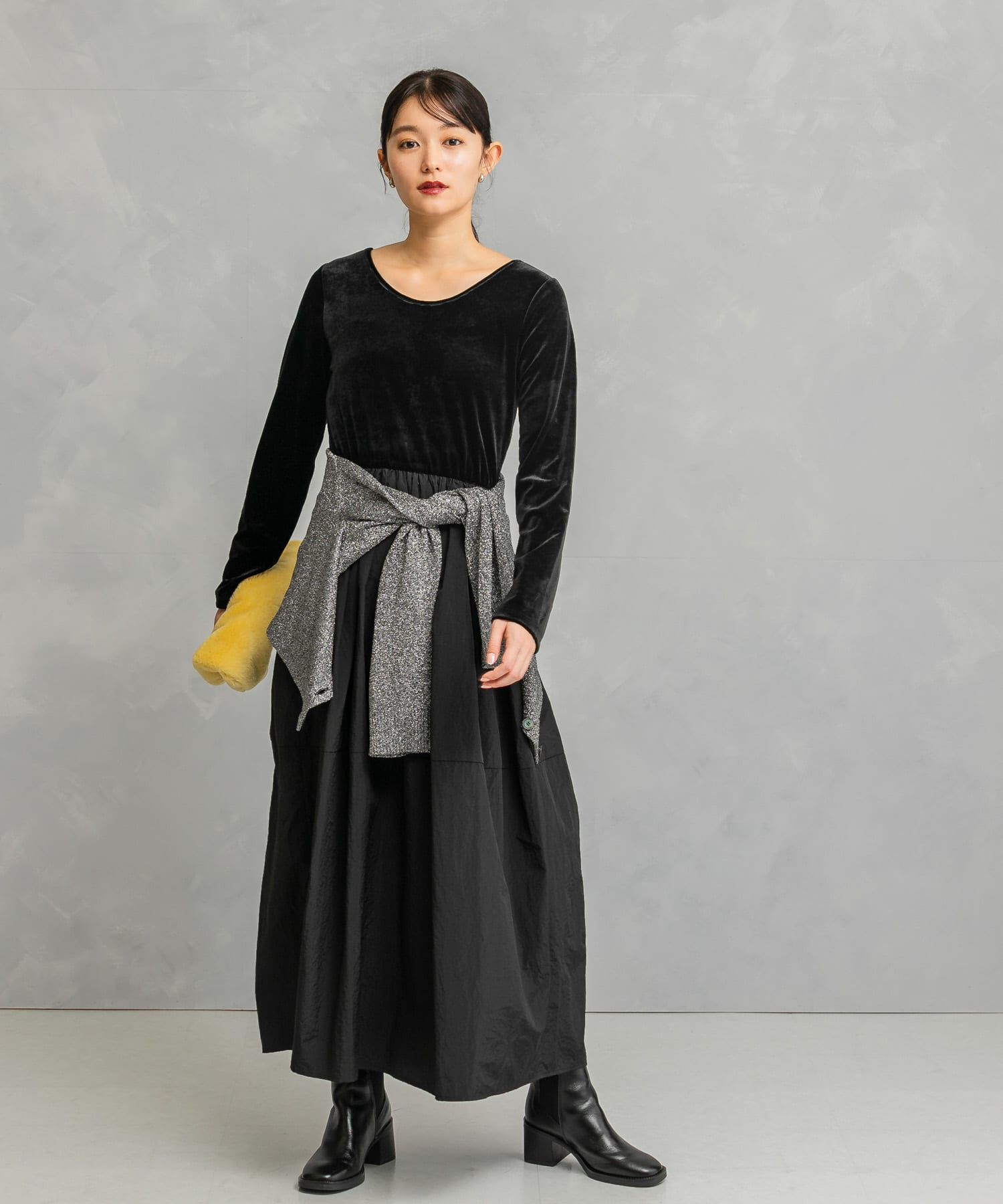 URBAN RESEARCH ROSSO「『WEB限定』ベロアドッキングワンピース」|ワンピース|