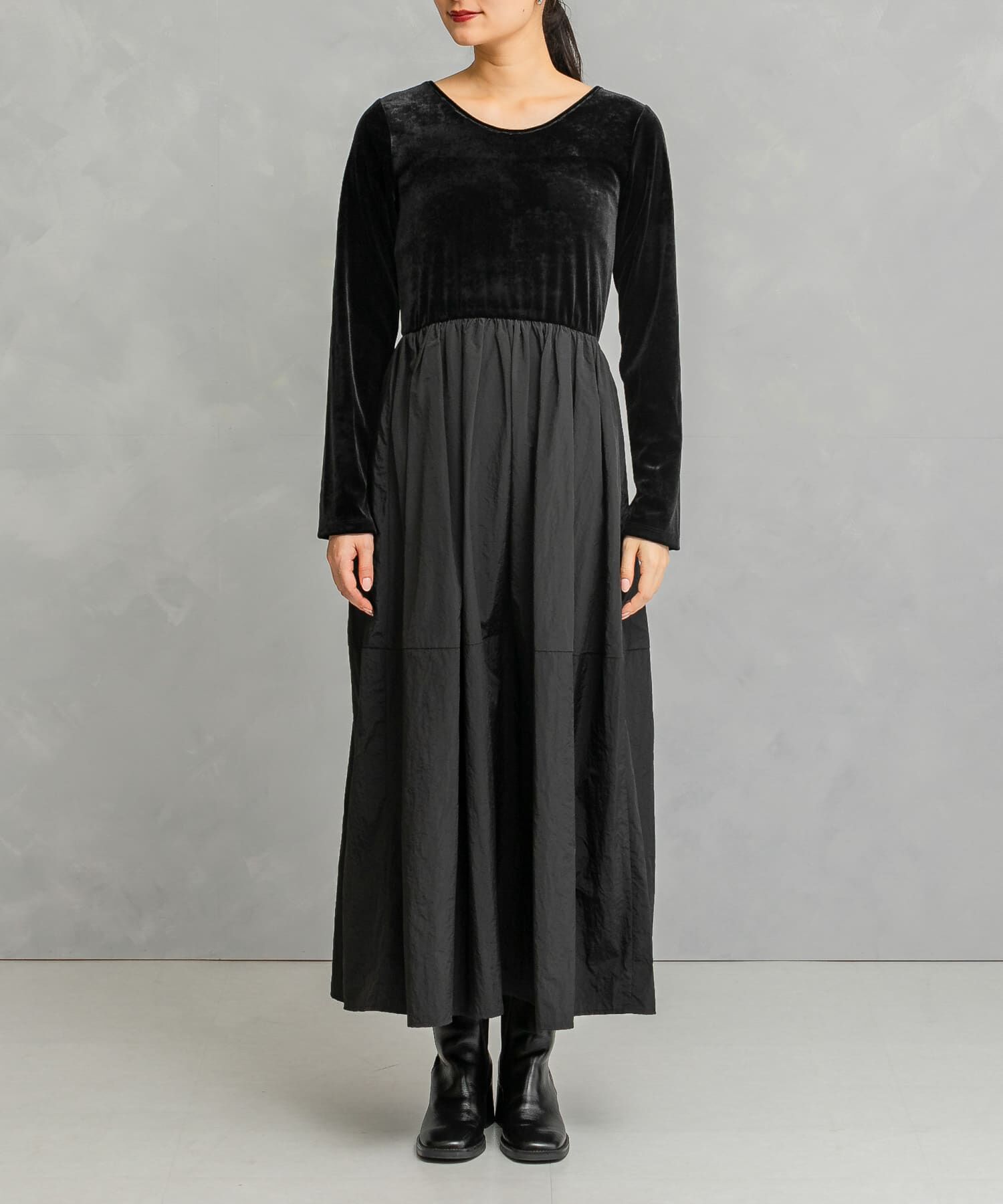 URBAN RESEARCH ROSSO「『WEB限定』ベロアドッキングワンピース」|ワンピース|